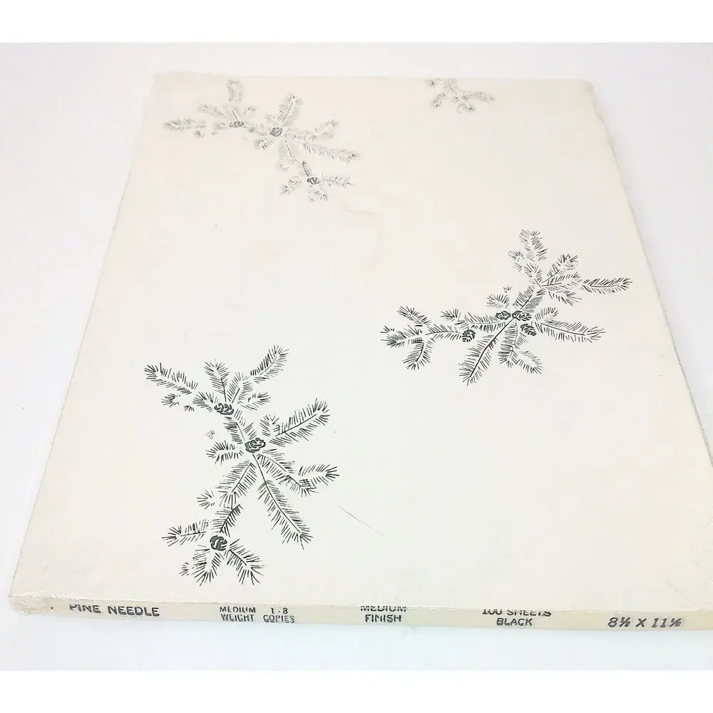 Vintage Pine Needle Medium Weight Black Paper 100 Sheets New